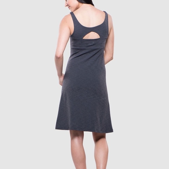 Kuhl Mova Aktiv Dress in Dark Heather Gray Back Cutout Athleisure Size Medium - Picture 3 of 11